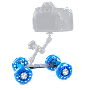 DEBO First Generation Camera Truck / Floor Table Video Slider Track Dolly Car for DSLR Camera / Camcorders(Blue) (DEBO) (OEM)