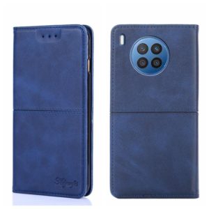 For Huawei Nova 8i Cow Texture Magnetic Horizontal Flip Leather Phone Case(Blue) (OEM)
