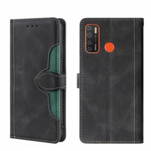 For Tecno Camon 15 / Camon 15 Air Skin Feel Straw Hat Magnetic Buckle Leather Phone Case(Black) (OEM)