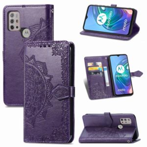 For Motorola Moto G30 / G10 Mandala Flower Embossed Horizontal Flip Leather Case with Bracket / Card Slot / Wallet / Lanyard(Purple) (OEM)