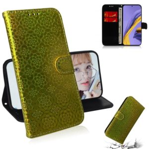 For Galaxy A51 Solid Color Colorful Magnetic Buckle Horizontal Flip PU Leather Case with Holder & Card Slots & Wallet & Lanyard(Gold) (OEM)