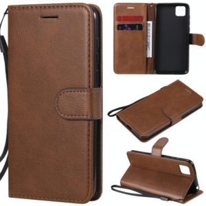 For Huawei Y5p / Honor 9S Solid Color Horizontal Flip Protective Leather Case with Holder & Card Slots & Wallet & Lanyard(Brown) (OEM)