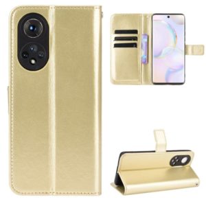For Honor 50 Crazy Horse Texture Horizontal Flip Leather Case with Holder & Card Slots & Lanyard(Gold) (OEM)