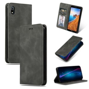 Retro Skin Feel Business Magnetic Horizontal Flip Leather Case for Xiaomi Redmi 7A(Dark Gray) (OEM)