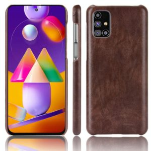 For Samsung Galaxy M31s Shockproof Litchi Texture PC + PU Case(Brown) (OEM)