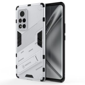 For Honor V40 Punk Armor 2 in 1 PC + TPU Shockproof Case with Invisible Holder(Silver) (OEM)