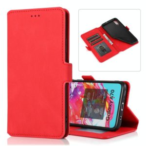 For Samsung Galaxy A70 Retro Magnetic Closing Clasp Horizontal Flip Leather Case with Holder & Card Slots & Photo Frame & Wallet(Red) (OEM)