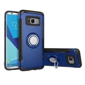 For Galaxy S8 Phone Ring Armor TPU + PC 360 Degrees Rotation Magnetic Phone Ring Stent Combination Case(Blue) (OEM)