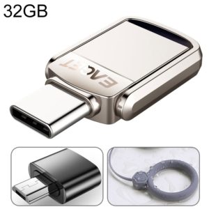 EAGET 32G USB 3.1 + USB-C Interface Metal Twister Flash U Disk, with Micro USB Adapter & Lanyard (EAGET) (OEM)