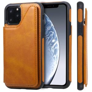 For iPhone 11 Pro Shockproof Calf Texture Protective Case with Holder & Card Slots & Frame(Brown) (OEM)