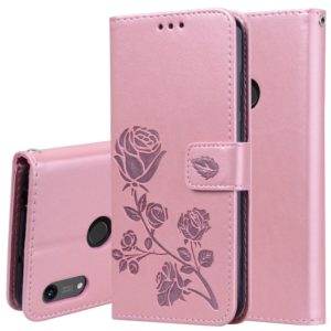 Rose Embossed Horizontal Flip PU Leather Case for Huawei Honor 8A/Y6 2019, with Holder & Card Slots & Wallet(Rose Gold) (OEM)