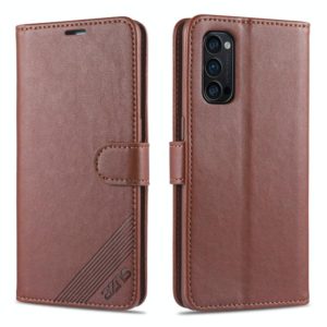 For Oppo Reno4 / Reno4 Pro AZNS Sheepskin Texture Horizontal Flip Leather Case with Holder & Card Slots & Wallet(Brown) (AZNS) (OEM)