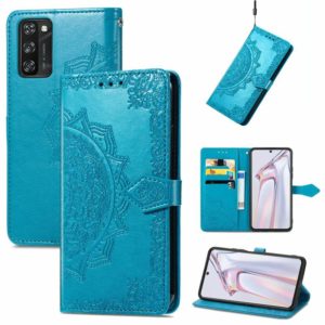 For Blackview A100 Mandala Embossing Pattern Horizontal Flip Leather Case with Holder & Card Slots & Wallet & Lanyard(Blue) (OEM)