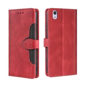 For Sharp Aquos Sense SH-01K SHV40 SH-M05 Skin Feel Straw Hat Magnetic Buckle Leather Phone Case(Red) (OEM)