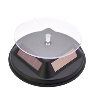 12cm Solar Rotating Display Stand Props Turntable(Black) (OEM)