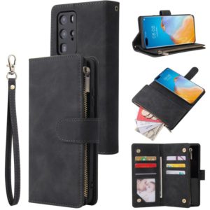 For Huawei P40 Pro Multifunctional Horizontal Flip Leather Case, with Card Slot & Holder & Zipper Wallet & Photo Frame(Black) (OEM)