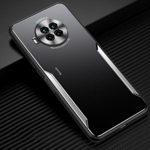 For Xiaomi Redmi Note 9 Pro Blade Series TPU Frame + Titanium Alloy Sand Blasting Technology Backplane + Color Aluminum Alloy Decorative Edge Mobile Phone Protective Shell(Black + Silver) (OEM)