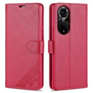 AZNS Sheepskin Texture Horizontal Flip Leather Case with Holder & Card Slots & Wallet For Honor 50 Pro(Red) (AZNS) (OEM)