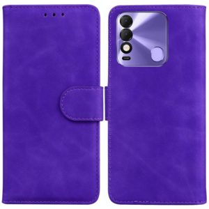 For Tecno Spark 8 / 8T Skin Feel Pure Color Flip Leather Phone Case(Purple) (OEM)