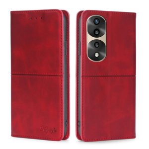 For Honor 70 Pro/70 Pro+ Cow Texture Magnetic Horizontal Flip Leather Phone Case(Red) (OEM)