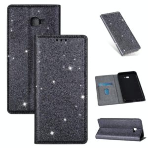 For Samsung Galaxy J4+ Ultrathin Glitter Magnetic Horizontal Flip Leather Case with Holder & Card Slots(Gray) (OEM)