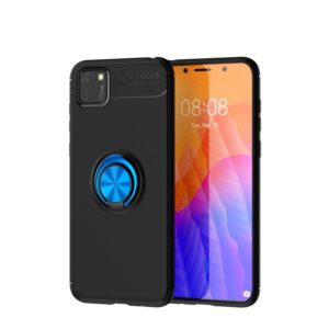 For Huawei Y5P Lenuo Shockproof TPU Protective Case with Invisible Holder(Black Blue) (lenuo) (OEM)