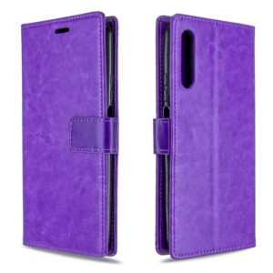 For Huawei Y9S Crazy Horse Texture Horizontal Flip Leather Case with Holder & Card Slots & Wallet & Photo Frame(purple) (OEM)