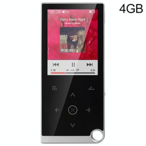 E05 2.4 inch Touch-Button MP4 / MP3 Lossless Music Player, Support E-Book / Alarm Clock / Timer Shutdown, Memory Capacity: 4GB without Bluetooth(Silver Grey) (OEM)