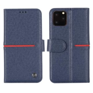 For iPhone 11 GEBEI Top-grain Leather Horizontal Flip Protective Case with Holder & Card Slots & Wallet & Photo Frame(Blue) (GEBEI) (OEM)