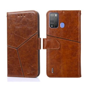 For Itel Vision 1 Pro Geometric Stitching Horizontal Flip Leather Phone Case(Light Brown) (OEM)