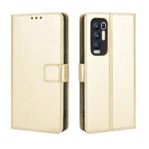 For OPPO Reno5 Pro+ / Find X3 Neo Retro Crazy Horse Texture Horizontal Flip Leather Case with Holder & Card Slots & Lanyard(Gold) (OEM)