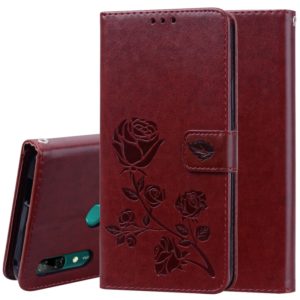 Rose Embossed Horizontal Flip PU Leather Case for Huawei P Smart Z, with Holder & Card Slots & Wallet (Brown) (OEM)