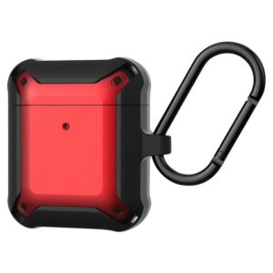 Wireless Earphones Shockproof Bumblebee Armor Silicone Protective Case For AirPods 1 / 2(Black+Red) (OEM)