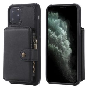 For iPhone 11 Pro Buckle Zipper Shockproof Protective Case with Holder & Card Slots & Wallet & Lanyard & Photos Frames(Black) (OEM)