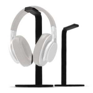 Aluminum Alloy Headphone Holder H-Stand Headphone Display Stand Headphone Storage Rack(Black) (OEM)