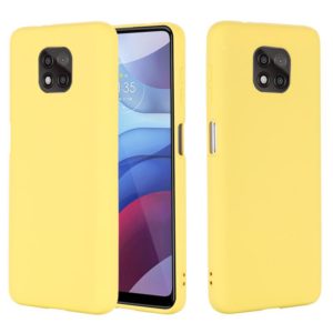 For Motorola Moto G Power (2021) Pure Color Liquid Silicone Shockproof Phone Case(Yellow) (OEM)