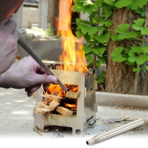 2 PCS Outdoor Camping Fire Tool Stainless Steel Blower Picnic Barbeque Barbecue Tool Retractable Blow Torch, Specification:8 Sections (OEM)