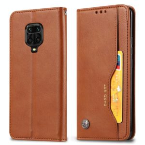 For Xiaomi Redmi Note 9 Pro / Note 9S/ Note 9 Pro Max Knead Skin Texture Horizontal Flip Leather Case with Photo Frame & Holder & Card Slots & Wallet(Brown) (OEM)