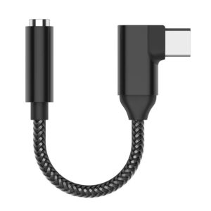 TA14 USB-C / Type-C Male to 3.5mm Audio Female Elbow Earphone Adapter (Black) (OEM)