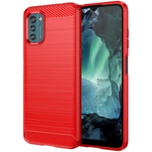 For Nokia G21 Brushed Texture Carbon Fiber TPU Phone Case(Red) (OEM)