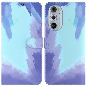 For Motorola Moto G22 Watercolor Pattern Horizontal Flip Leather Phone Case(Winter Snow) (OEM)