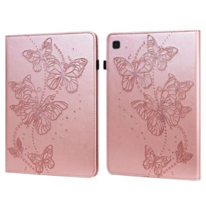 For Samsung Galaxy Tab A7 Lite T220/T225 Embossed Butterfly Pattern Horizontal Flip Leather Tablet Case(Pink) (OEM)