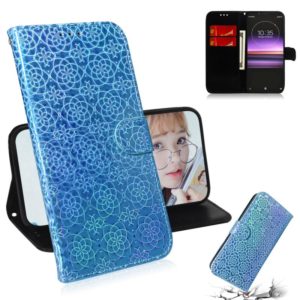 For Sony Xperia 1 Solid Color Colorful Magnetic Buckle Horizontal Flip PU Leather Case with Holder & Card Slots & Wallet & Lanyard(Blue) (OEM)