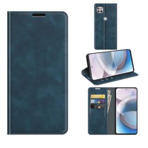 For Motorola Moto One 5G Ace Retro-skin Business Magnetic Suction Leather Case with Holder & Card Slots & Wallet(Dark Blue) (OEM)