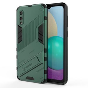 For Samsung Galaxy A02 (EU Version) Punk Armor 2 in 1 PC + TPU Shockproof Case with Invisible Holder(Green) (OEM)
