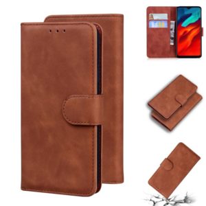 For Blackview A80 Pro Skin Feel Pure Color Flip Leather Phone Case(Brown) (OEM)