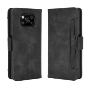 For Xiaomi Poco X3 Pro / Poco X3 / Poco X3 NFC Wallet Style Skin Feel Calf Pattern Leather Case with Separate Card Slot(Black) (OEM)