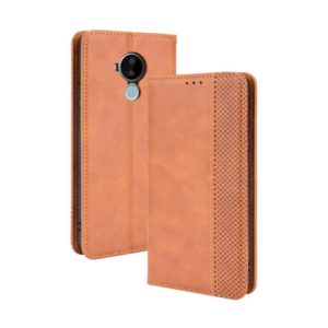 For Nokia C30 Magnetic Buckle Retro Crazy Horse Texture Horizontal Flip Leather Case with Holder & Card Slots & Photo Frame(Brown) (OEM)