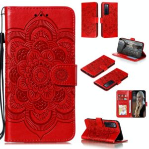 For Huawei nova 7 Mandala Embossing Pattern Horizontal Flip PU Leather Case with Holder & Card Slots & Walle & Lanyard(Red) (OEM)