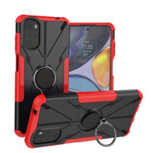 For Motorola Moto G22 Armor Bear Shockproof PC + TPU Phone Case with Ring(Red) (OEM)